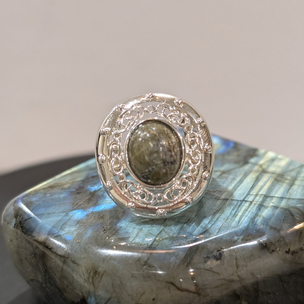 Ireland Connemara Marble Sterling Silver Ring